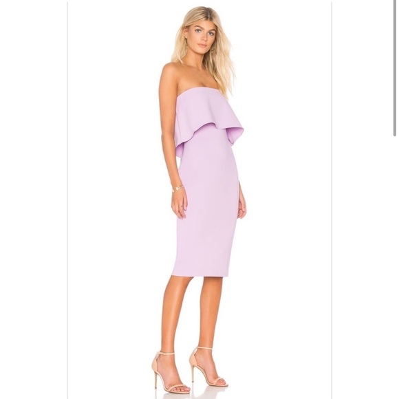 Likely Revolve Driggs Strapless Sheath Midi Dress in Twilight Mist - Picture 1 of 5